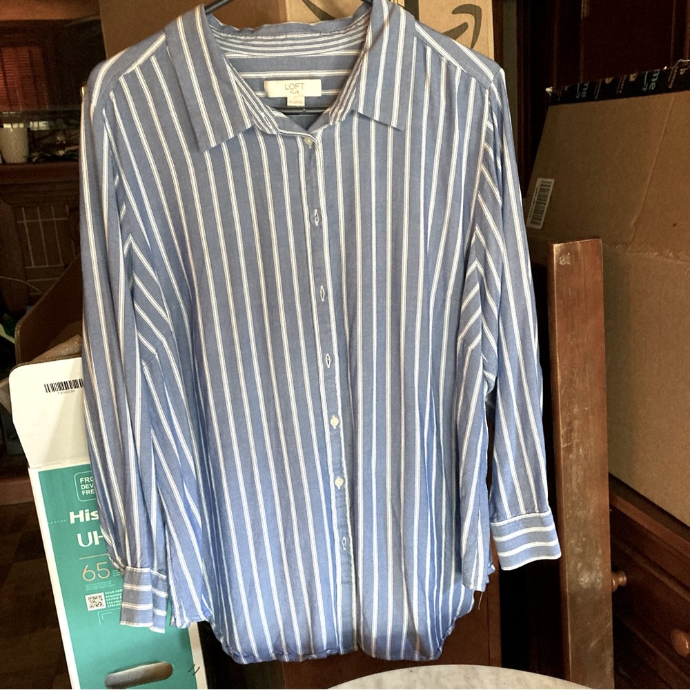 Loft button-up collared blouse plus size 22